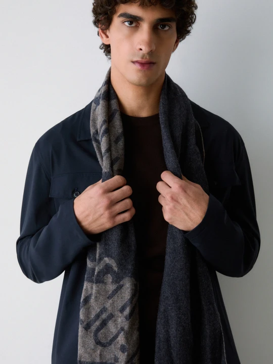 Zdjęcie produktu Liu Jo Scarf In Wool And Cashmere Dark Blue