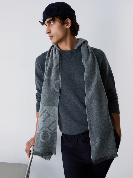 Zdjęcie produktu Liu Jo Scarf In Wool And Cashmere Dark Grey