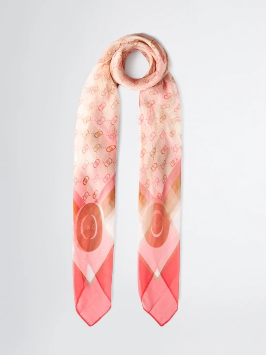 Zdjęcie produktu Liu Jo Scarf With Logo Print Coral