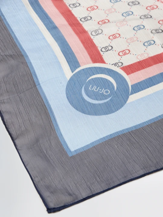 Zdjęcie produktu Liu Jo Scarf With Logo Print niebieski