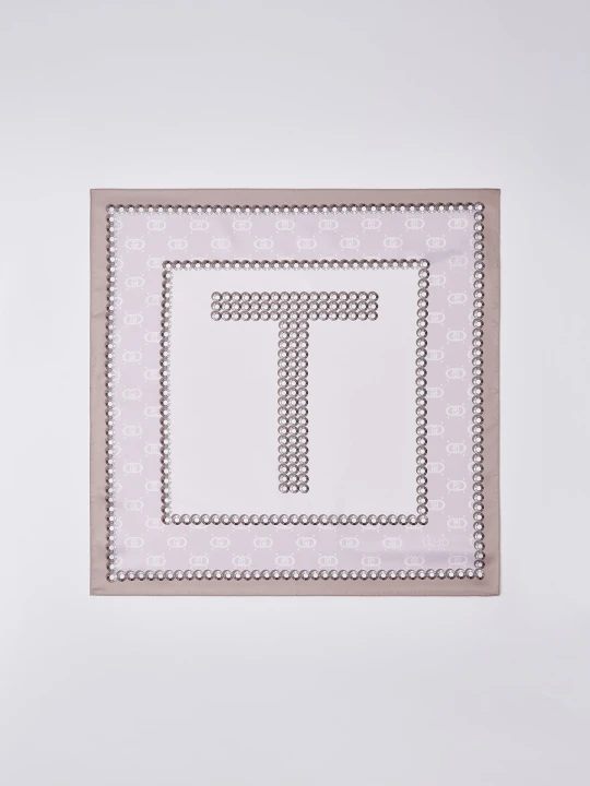 Zdjęcie produktu Liu Jo Scarf With T-letter Motif beżowy
