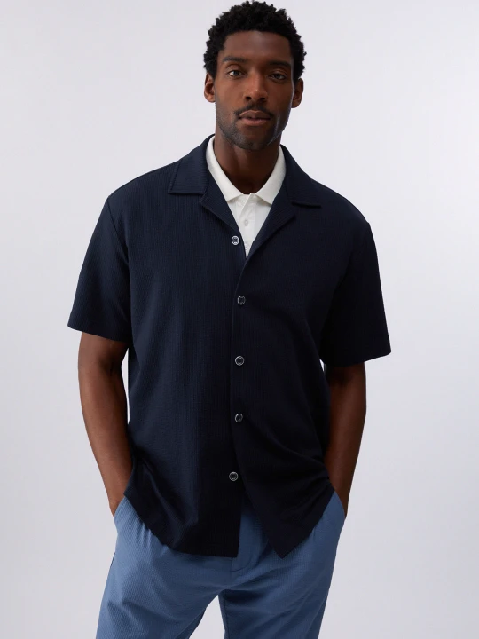 Zdjęcie produktu Liu Jo Seersucker Shirt Dark Blue