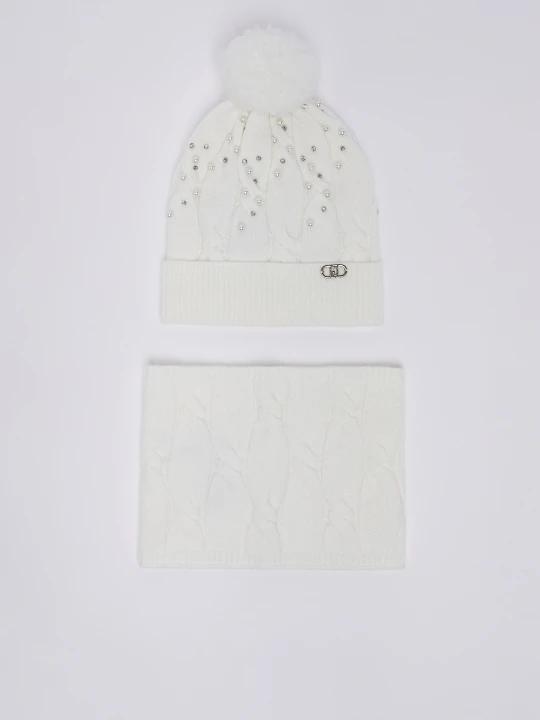 Zdjęcie produktu Liu Jo Set Beanie And Collar biały