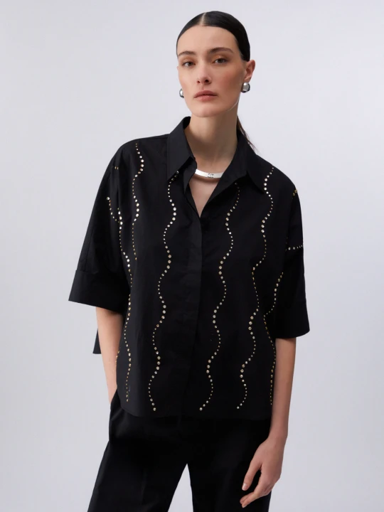 Zdjęcie produktu Liu Jo Shirt With Bejewelled Appliqués czarny