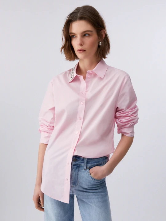 Zdjęcie produktu Liu Jo Shirt With Bejewelled Embroidery Light Pink
