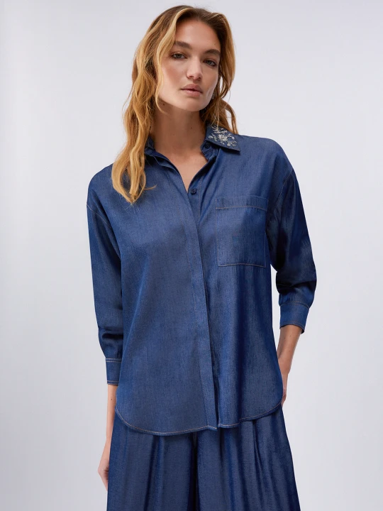 Zdjęcie produktu Liu Jo Shirt With Detachable Collar Dark Denim