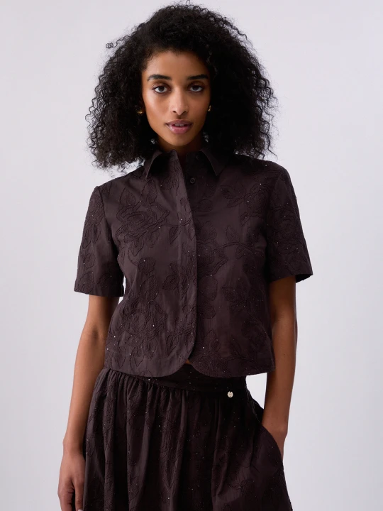 Zdjęcie produktu Liu Jo Shirt With Embroidery Dark Brown