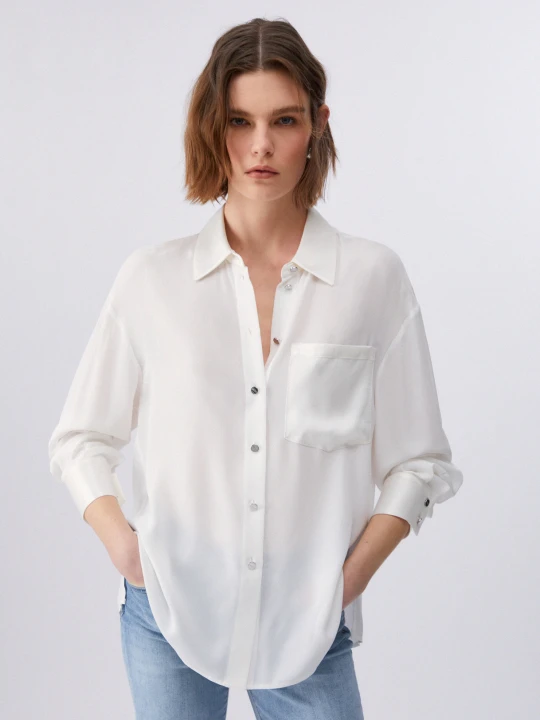 Zdjęcie produktu Liu Jo Shirt With Satin Pocket biały