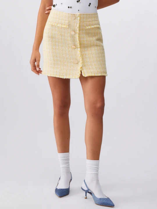 Zdjęcie produktu Liu Jo Short Bouclé Skirt żółty