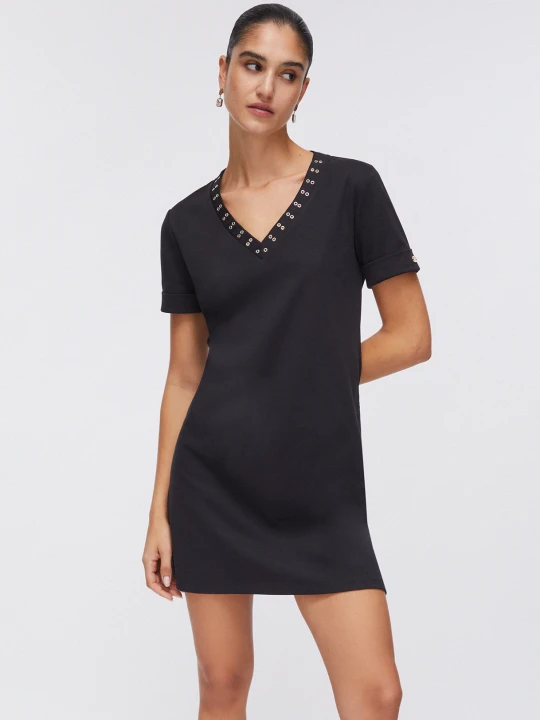 Zdjęcie produktu Liu Jo Short Dress With Decorative Eyelets czarny