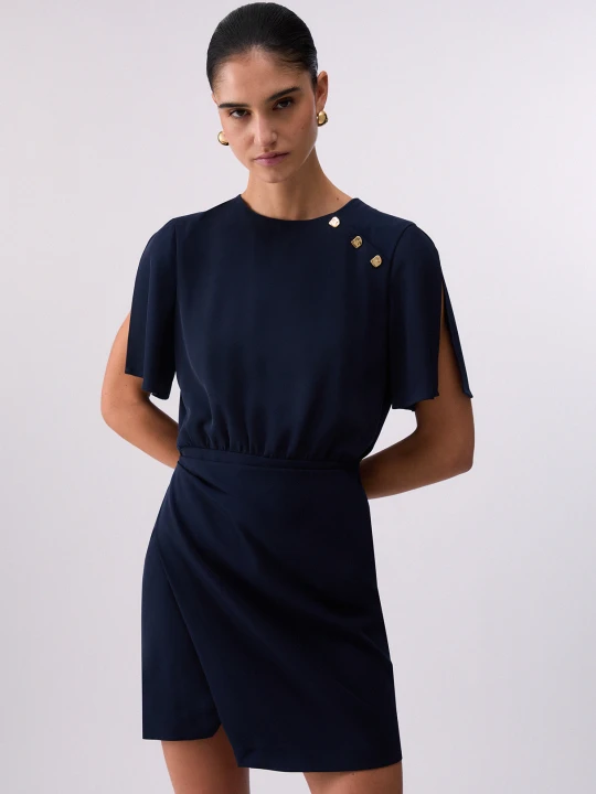 Zdjęcie produktu Liu Jo Short Dress With Golden Buttons Dark Blue