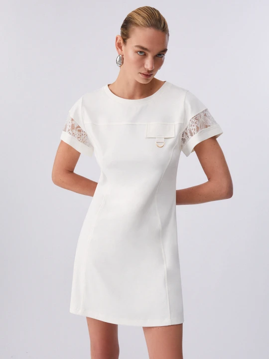 Zdjęcie produktu Liu Jo Short Dress With Lace Details Milky White