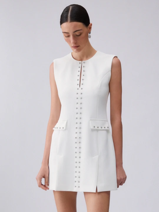 Zdjęcie produktu Liu Jo Short Dress With Studs biały