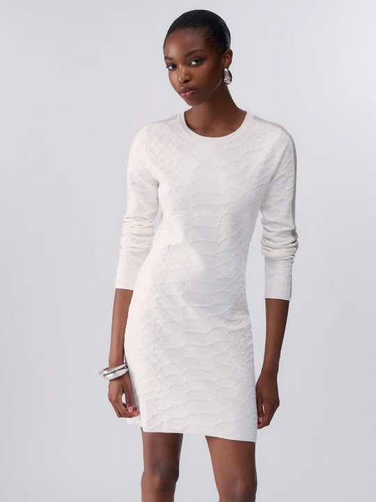 Zdjęcie produktu Liu Jo Short Jacquard Knit Dress White Wool