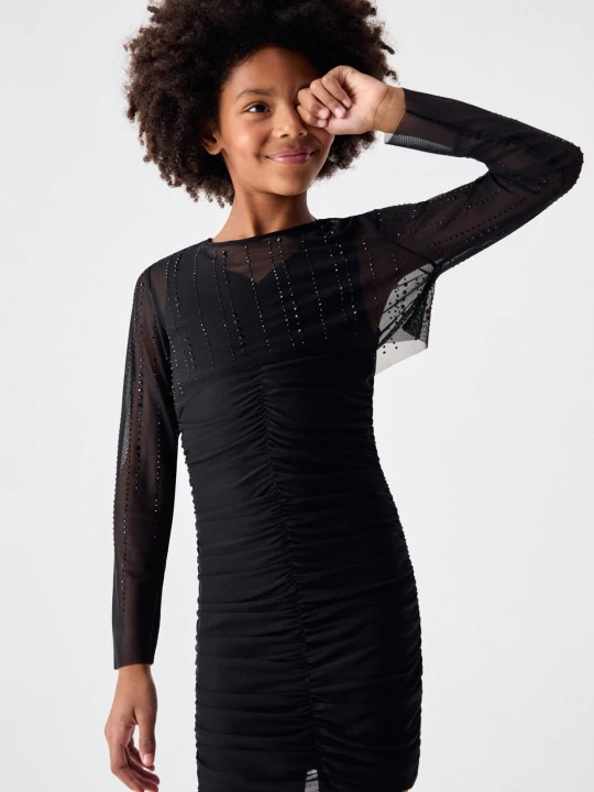 Zdjęcie produktu Liu Jo Short Tulle Dress With Rhinestones czarny