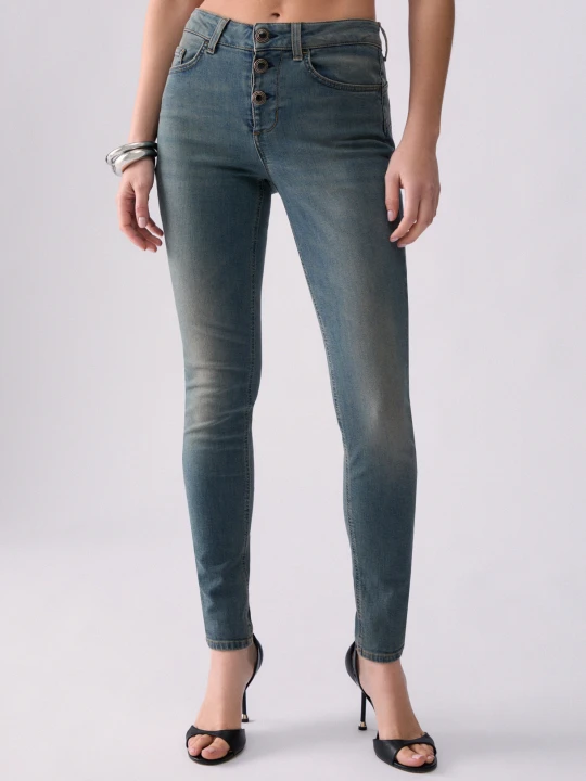 Zdjęcie produktu Liu Jo Skinny Jeans With Crafted Buttons Blue Denim