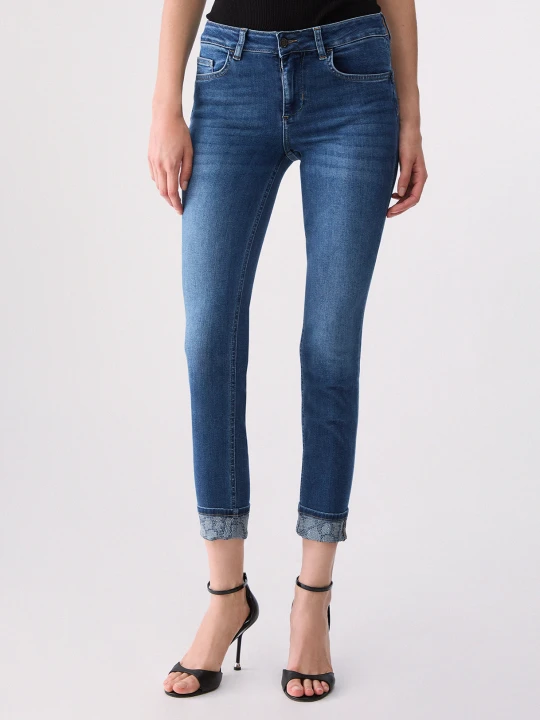 Zdjęcie produktu Liu Jo Skinny Jeans With Embellishments Dark Blue Denim