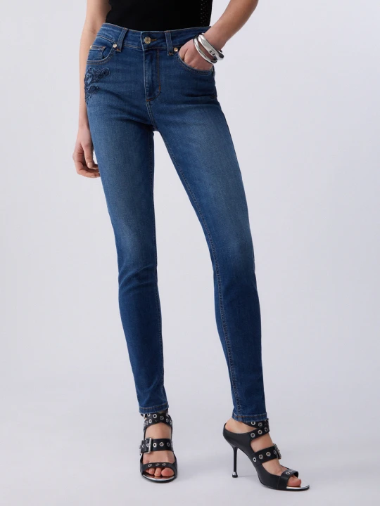 Zdjęcie produktu Liu Jo Skinny Jeans With Embroidery Blue Denim