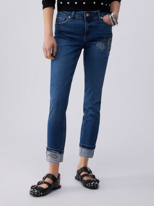 Zdjęcie produktu Liu Jo Skinny Jeans With Rhinestones Blue Denim