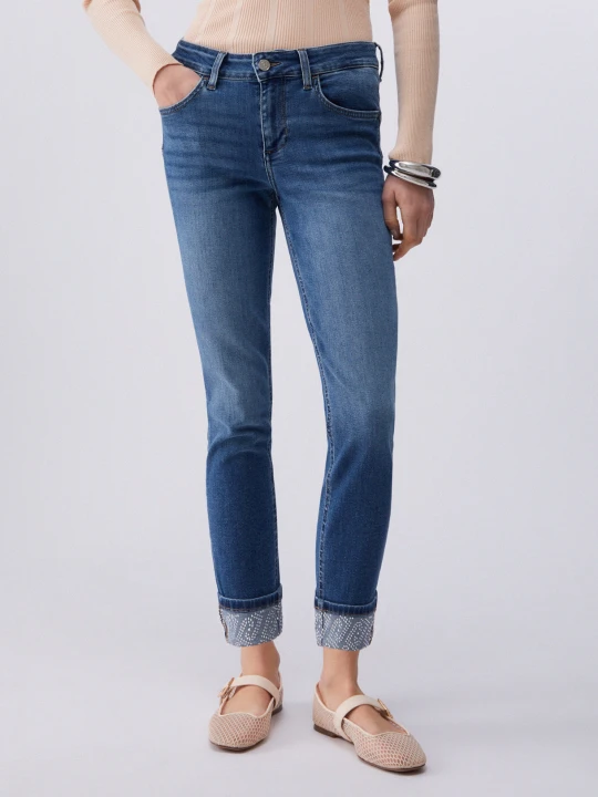Zdjęcie produktu Liu Jo Skinny Jeans With Rhinestones Blue Denim