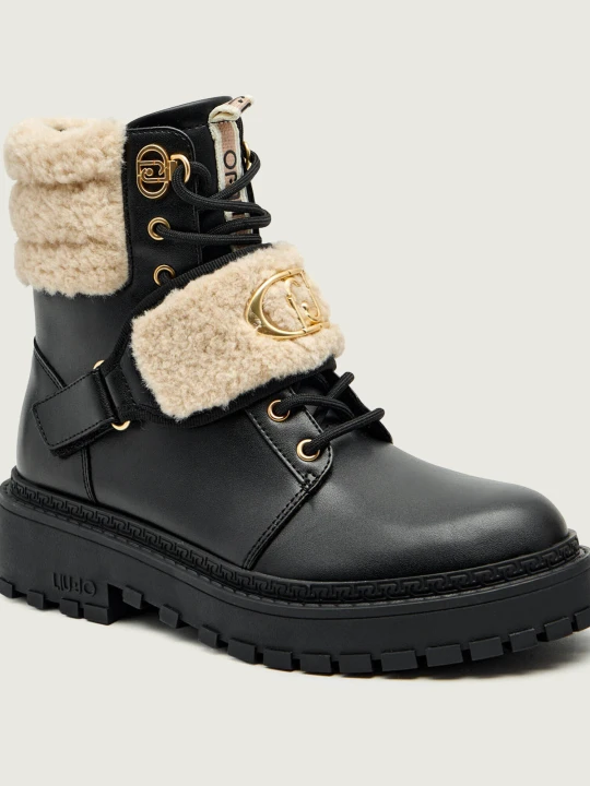 Zdjęcie produktu Liu Jo Skórzane botki RUMI 40 | shearling czarny