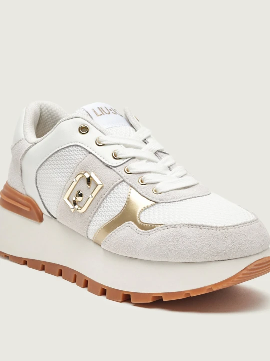 Zdjęcie produktu Liu Jo Skórzane sneakersy AMAZING 43 BIS | zamsz biały