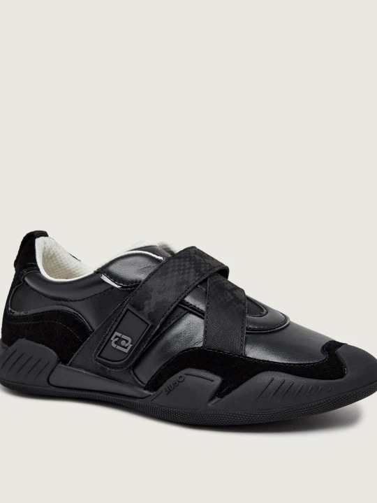 Zdjęcie produktu Liu Jo Skórzane sneakersy Blossom 01 | zamsz czarny