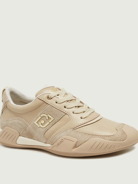 Zdjęcie produktu Liu Jo Skórzane sneakersy Blossom 02 | zamsz beżowy
