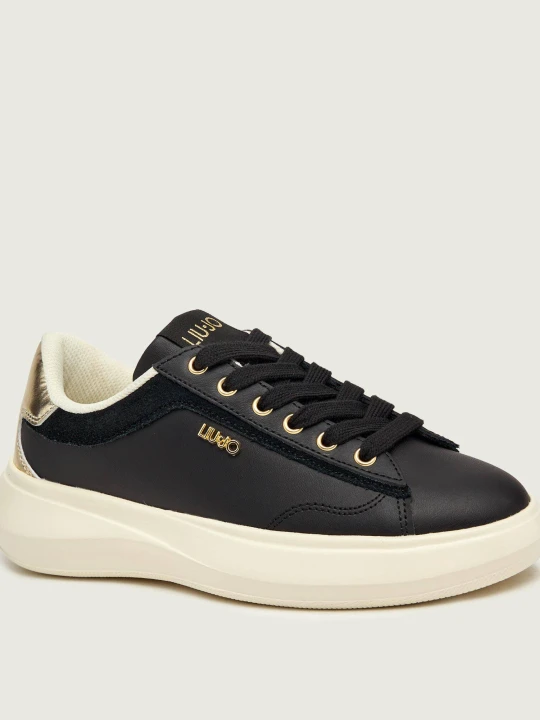 Zdjęcie produktu Liu Jo Skórzane sneakersy CASPER 01 | zamsz czarny