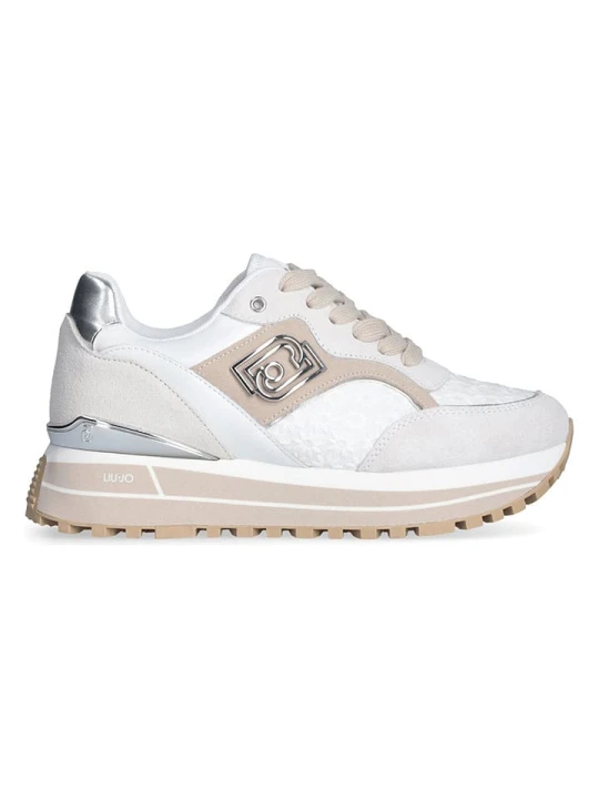 Zdjęcie produktu Liu Jo Skórzane sneakersy w kolorze biało-beżowym rozmiar: 38