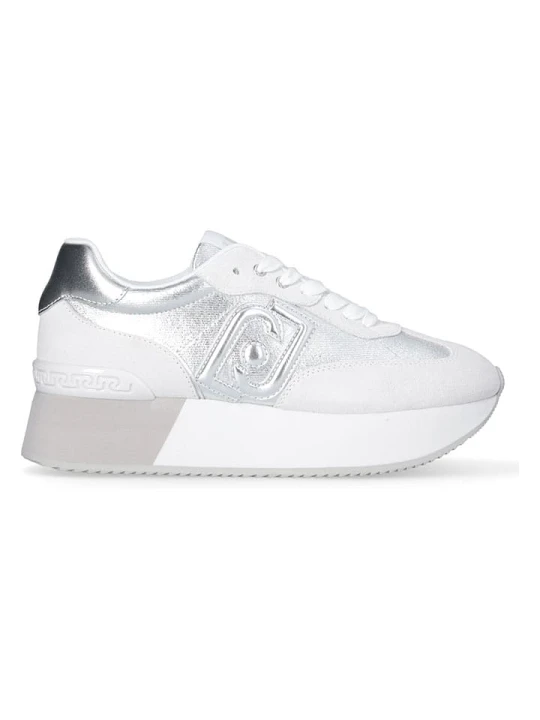 Zdjęcie produktu Liu Jo Skórzane sneakersy w kolorze srebrno-białym rozmiar: 39