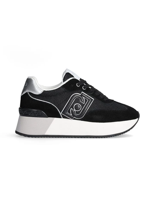 Zdjęcie produktu Liu Jo Skórzane sneakersy w kolorze srebrno-czarnym rozmiar: 39