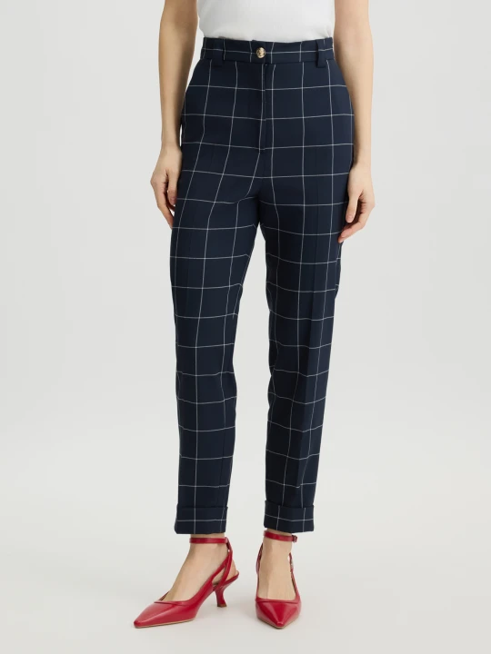 Zdjęcie produktu Liu Jo Slim Fit Check Pants niebieski