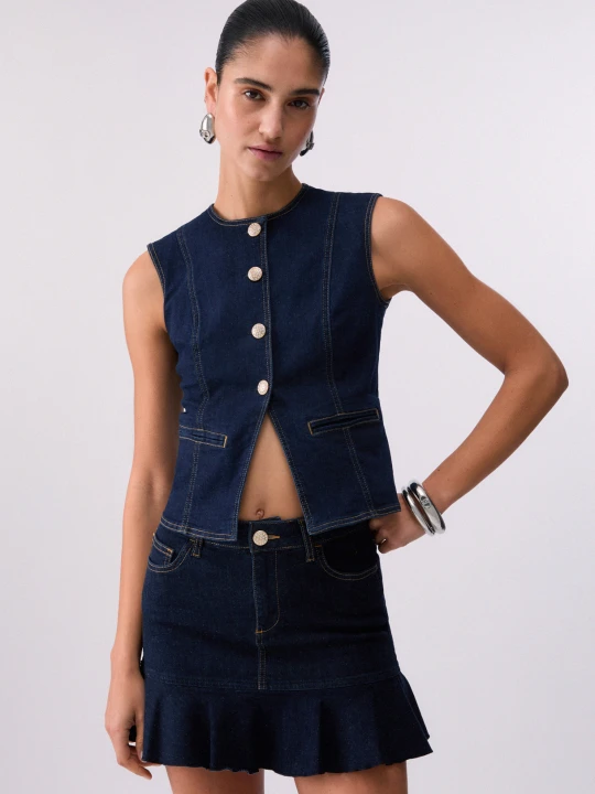 Zdjęcie produktu Liu Jo Slim-fit Denim Vest Dark Denim