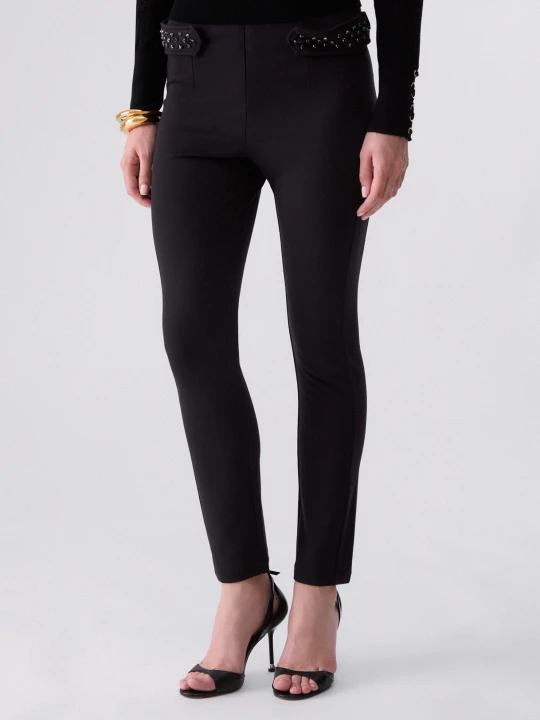 Zdjęcie produktu Liu Jo Slim Fit Trousers With Embellishments czarny