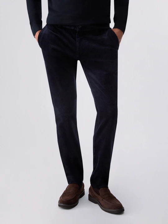 Zdjęcie produktu Liu Jo Slim Fit Velvet Trousers Dark Blue