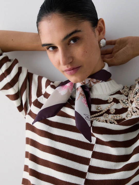 Zdjęcie produktu Liu Jo Small Floral Scarf brązowy