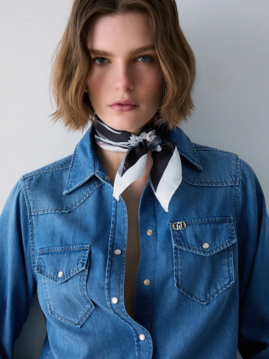 Zdjęcie produktu Liu Jo Small Floral Scarf czarny