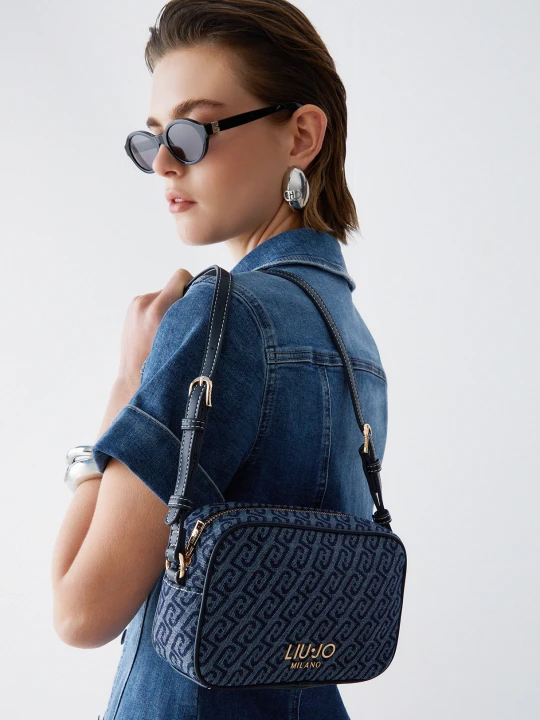 Zdjęcie produktu Liu Jo Small Jacquard Denim Crossbody Bag Dark Blue
