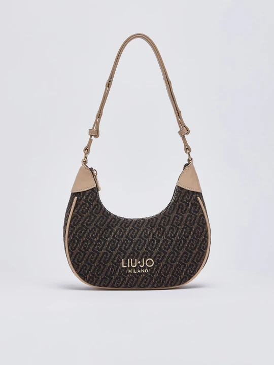 Zdjęcie produktu Liu Jo Small Jacquard Hobo Bag Dark Brown