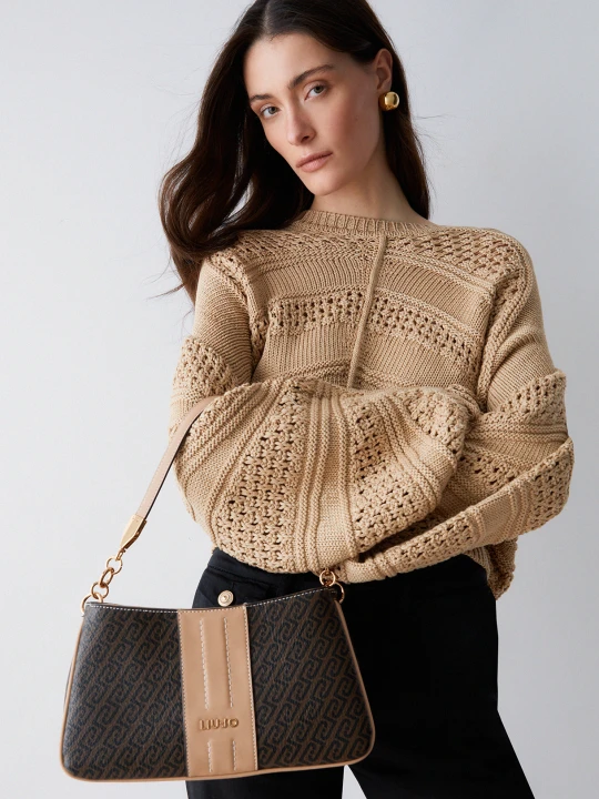 Zdjęcie produktu Liu Jo Small Monogram Shoulder Bag Dark Brown