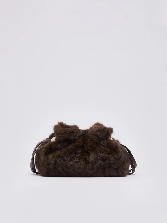 Zdjęcie produktu Liu Jo Small Riccy Bag In Faux Fur Dark Brown