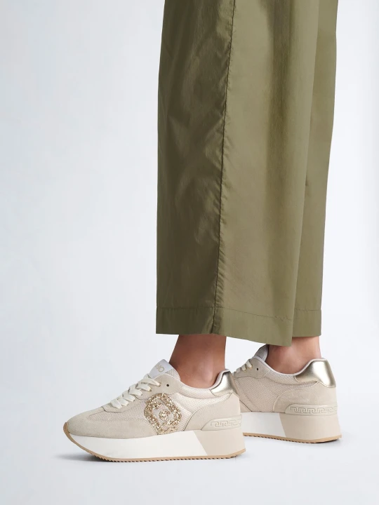 Zdjęcie produktu Liu Jo Sneakers With Glitter Logo beżowy