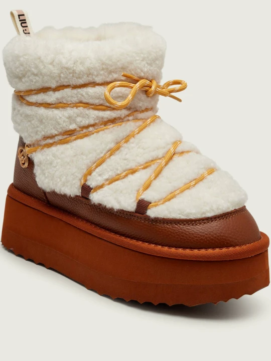 Zdjęcie produktu Liu Jo Śniegowce JANE 07 | shearling | skóra brązowy
