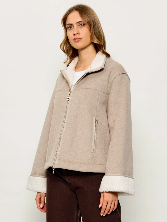 Zdjęcie produktu Liu Jo Sport Płaszcz | shearling | z dodatkiem wełny beżowy