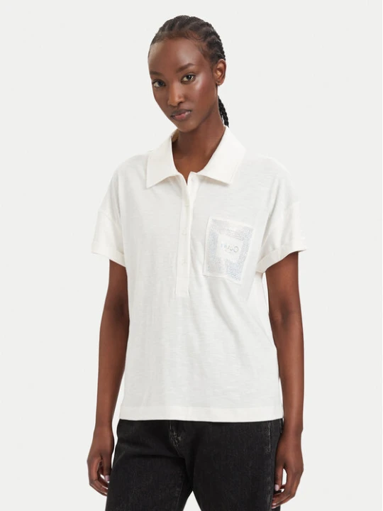 Zdjęcie produktu Liu Jo Sport Polo TA6159 JS870 Kremowy Regular Fit