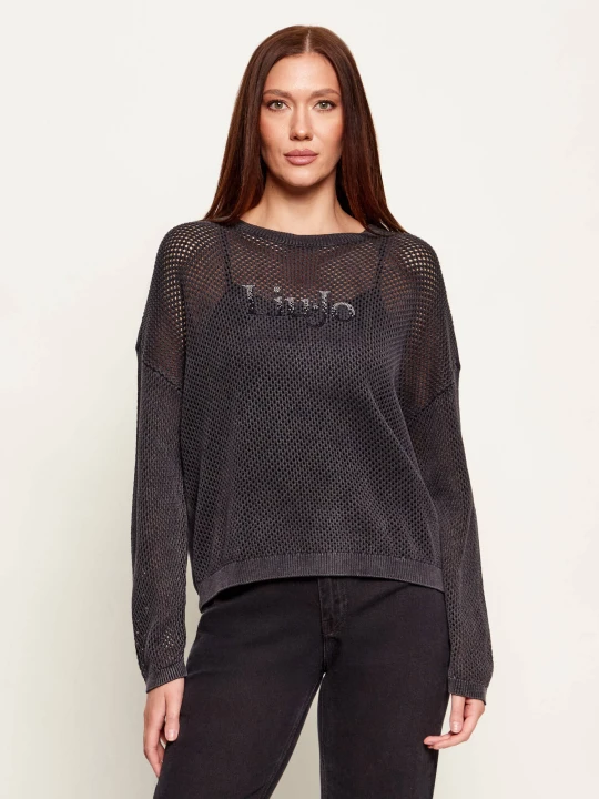 Zdjęcie produktu Liu Jo Sport Sweter | Relaxed fit grafitowy