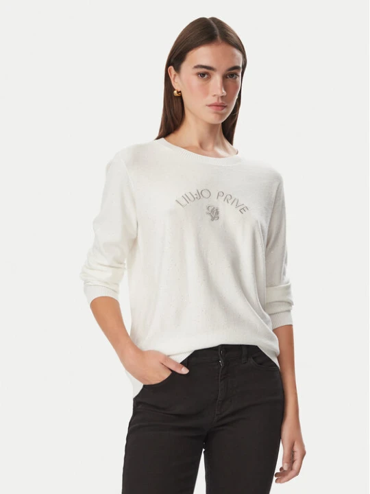 Zdjęcie produktu Liu Jo Sport Sweter TF6037 MS049 Kremowy Regular Fit