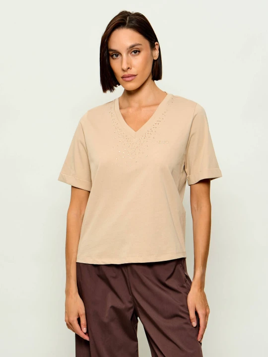 Zdjęcie produktu Liu Jo Sport T-shirt | Regular Fit beżowy
