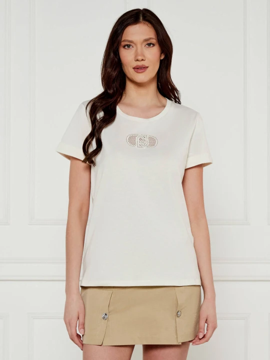 Zdjęcie produktu Liu Jo Sport T-shirt | Regular Fit kremowy